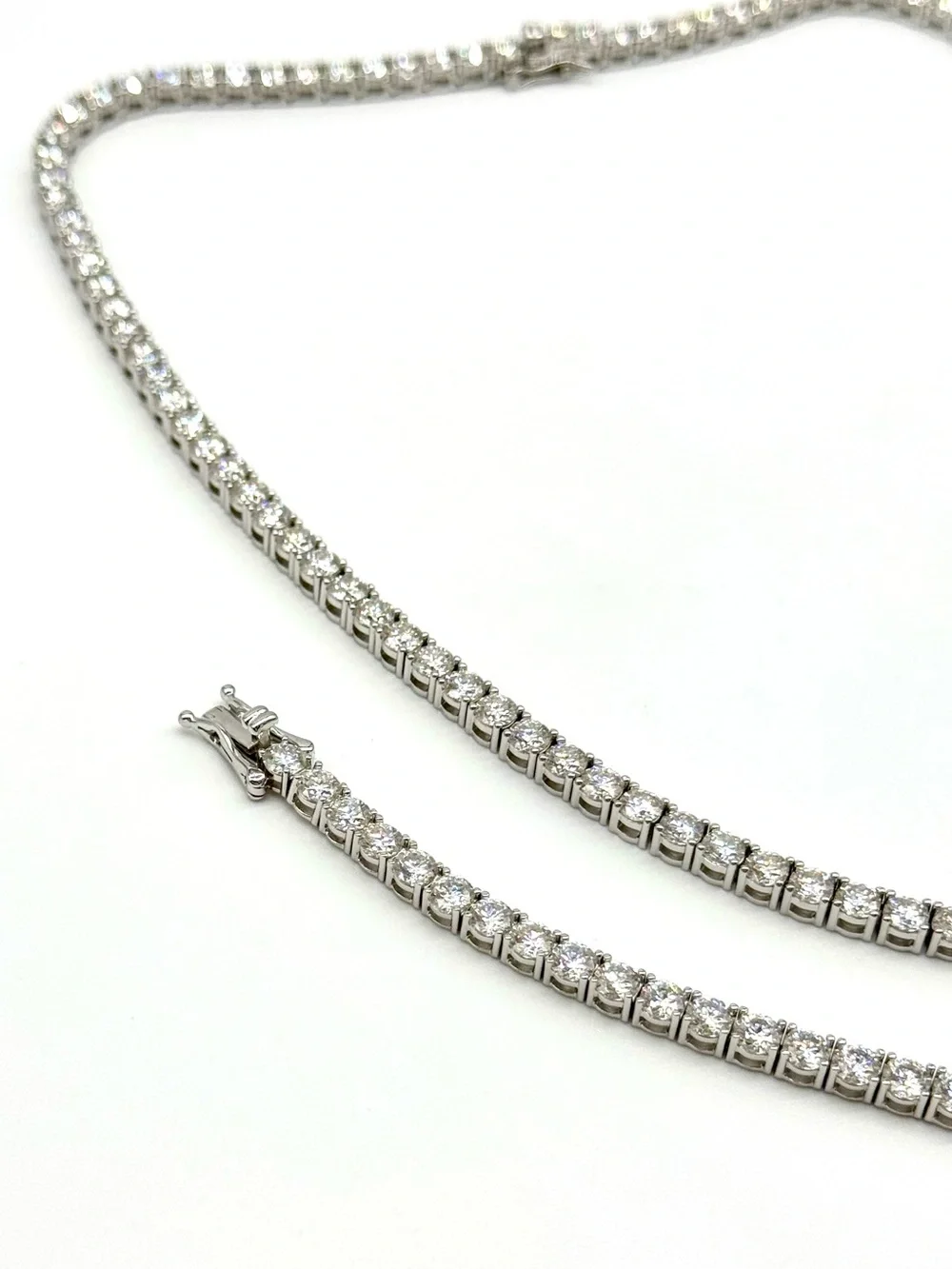 925 Silver, 4mm Moissanite Tennis Chain & Bracelet Set